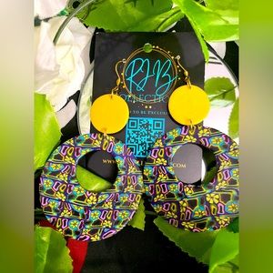 Handmade Floral Circle Dangled Earrings